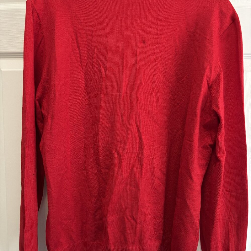 NWT Women's Red Button Front Sweater.  Size X-Large Free Shipping - Picture 2 of 3
